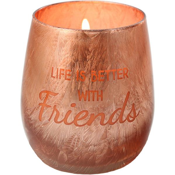 pavilion gift company Friends 10 oz - 100% Soy Wax Electroplated Candle Scent: Fresh Cotton
