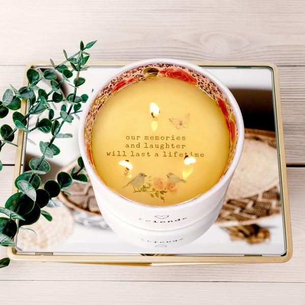 Pavilion Gift Company Friends 10 Oz 100% Soy Wax Reveal Triple Wick Candle Scent: Tranquility