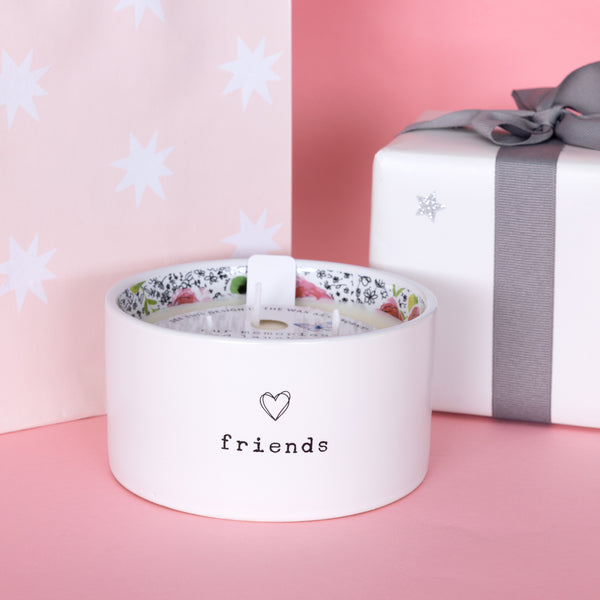 Pavilion Gift Company Friends 10 Oz 100% Soy Wax Reveal Triple Wick Candle Scent: Tranquility