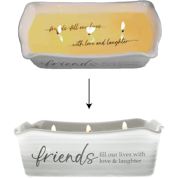 pavilion gift company Friends 12 oz - 100% Soy Wax Reveal Triple Wick Candle Scent: Tranquility