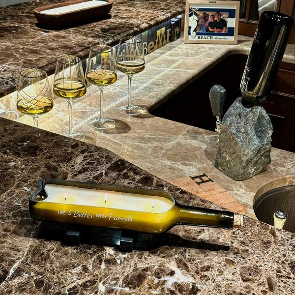 Pavilion Gift Company Friends 14 Oz 100% Soy Wax Wine Bottle Candle Scent: Tranquility