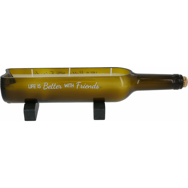 Pavilion Gift Company Friends 14 Oz 100% Soy Wax Wine Bottle Candle Scent: Tranquility
