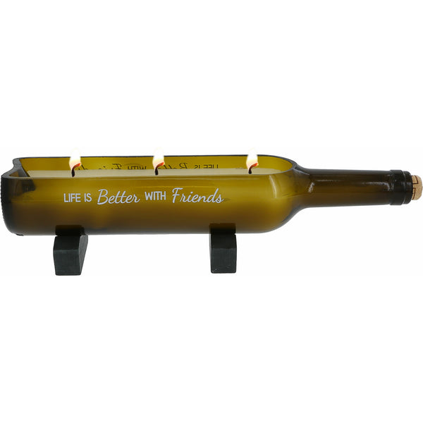 pavilion gift company Friends 14 oz 100% Soy Wax Wine Bottle Candle Scent: Tranquility