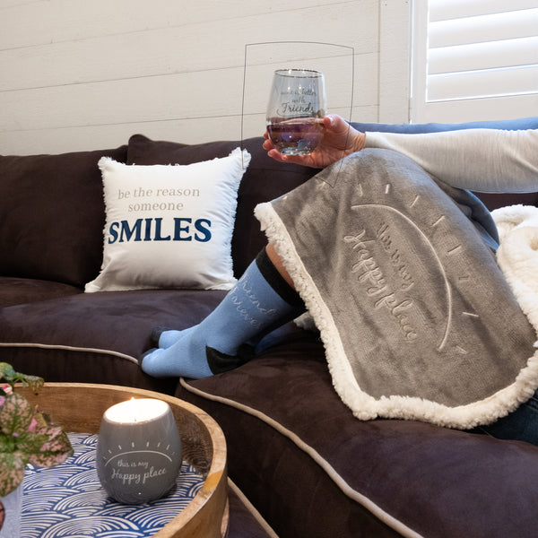 Pavilion Gift Company Friends 18 Oz Stemless Glass & Sock Set
