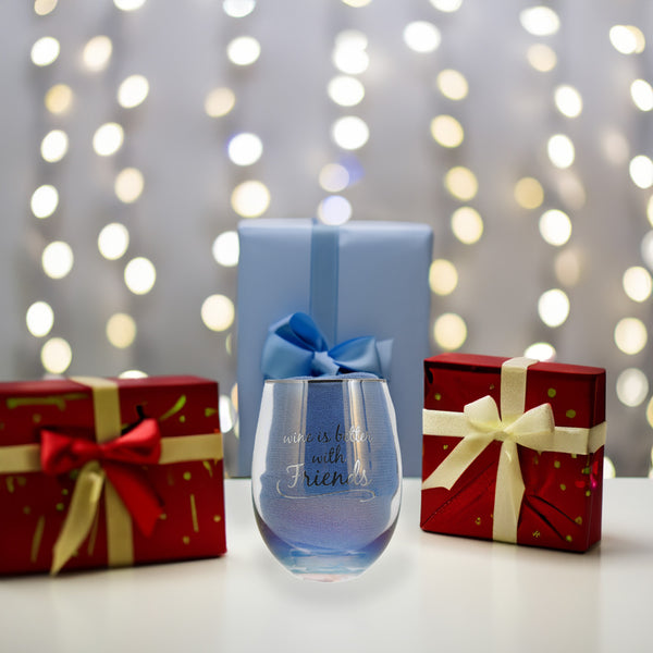 Pavilion Gift Company Friends 18 Oz Stemless Glass & Sock Set