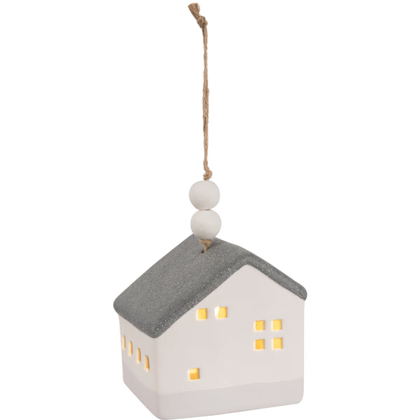 Pavilion Gift Company Friends 3.75" LED Lit Hanging Porcelain House
