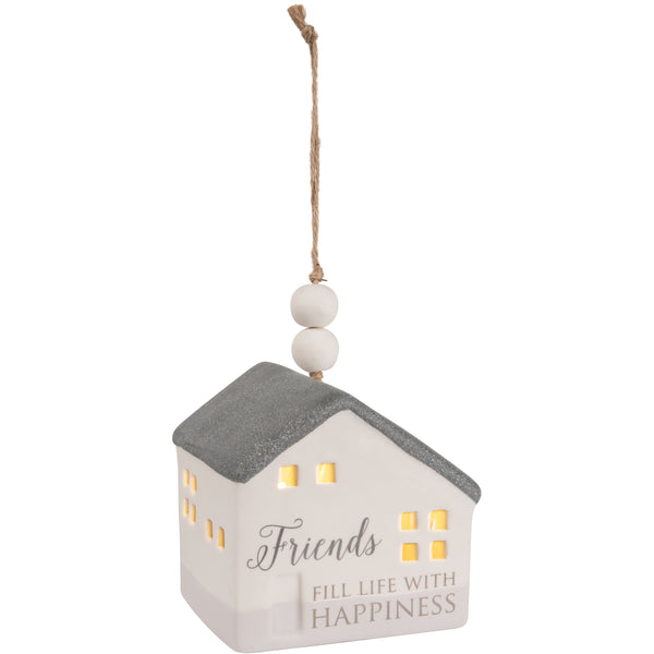 pavilion gift company Friends 3.75" LED Lit Hanging Porcelain House