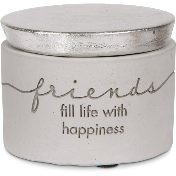 pavilion gift company Friends 3" x 2.25" Cement Keepsake Box