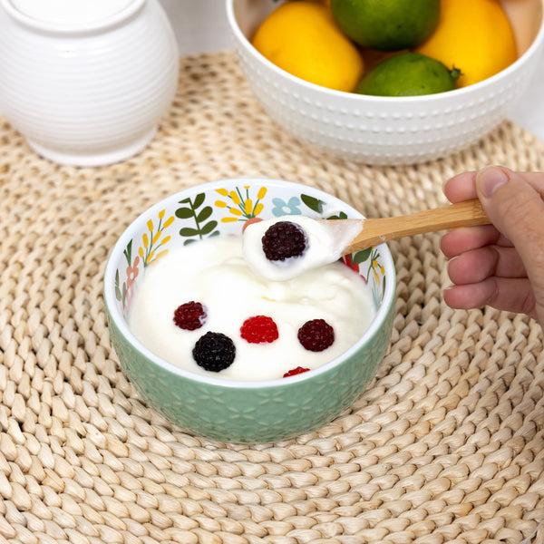 Pavilion Gift Company Friends 4.5" Ceramic Bowl With Bamboo Spoon