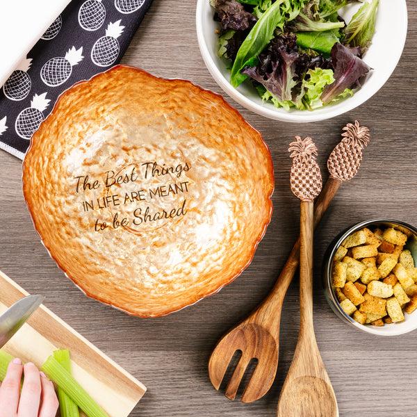 Pavilion Gift Company Friends 4.5" Ceramic Bowl With Bamboo Spoon