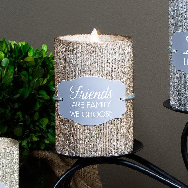 Pavilion Gift Company Friends 4.75" Bronze Glitter Realistic Flame Candle