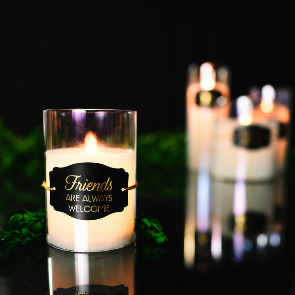 Pavilion Gift Company Friends 5" Clear Luster Realistic Flame Candle