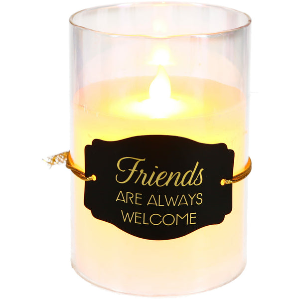 pavilion gift company Friends 5" Clear Luster Realistic Flame Candle