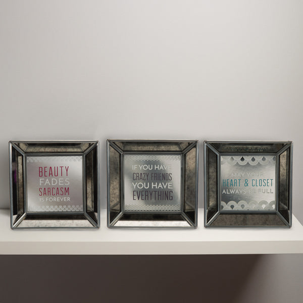 Pavilion Gift Company Friends 5" Mirrored Easel Back Plaque