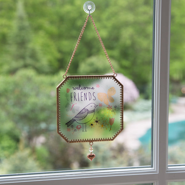 Pavilion Gift Company Friends 5" X 5" Glass Sunatcher