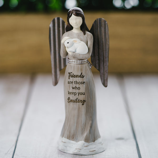 Pavilion Gift Company Friends 6" Angel Holding Bunny