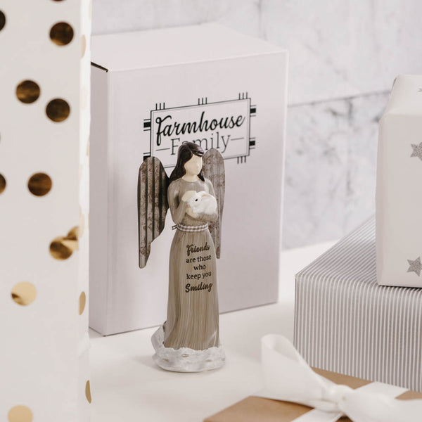 Pavilion Gift Company Friends 6" Angel Holding Bunny