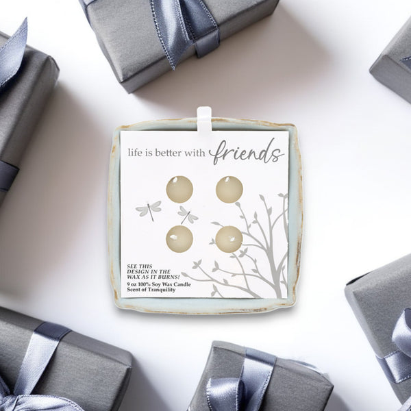 Pavilion Gift Company Friends 9 Oz - 100% Soy Wax Reveal Candle Scent: Tranquility