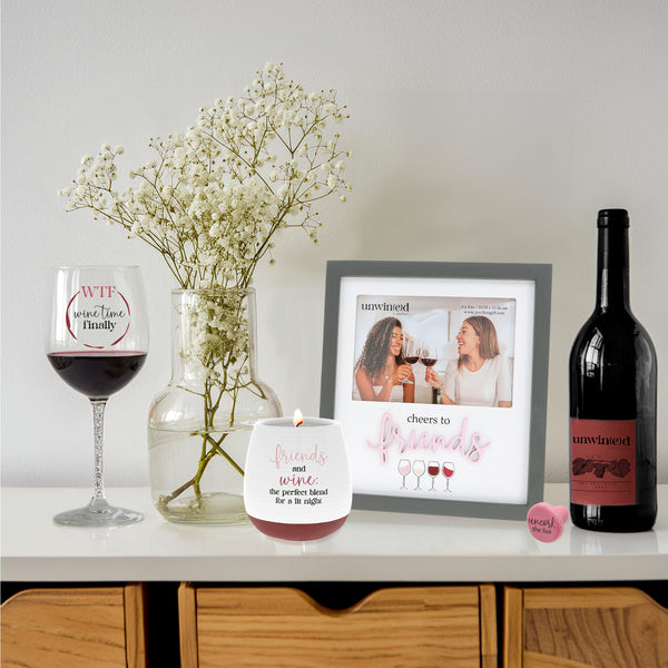 Pavilion Gift Company Friends And Wine 14 Oz - 100% Soy Wax Reveal Candle Scent: Tranquility