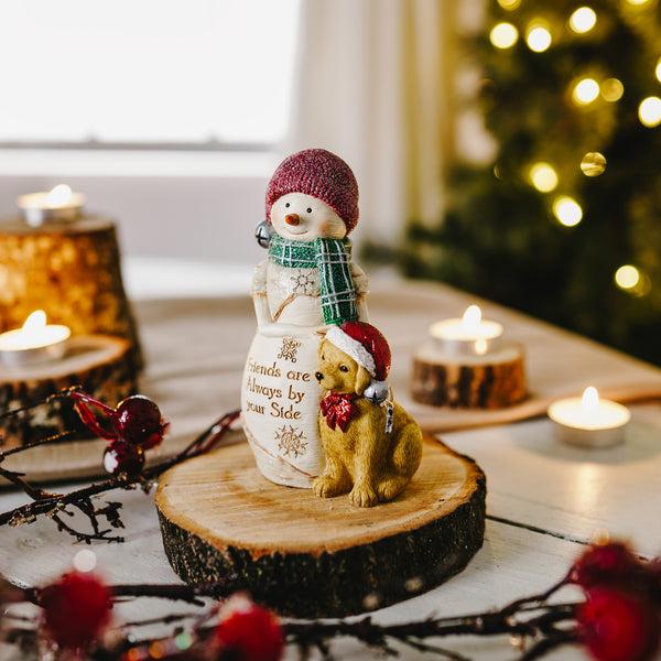 Pavilion Gift Company Friends By Your Side 5" Snowman With Dog
