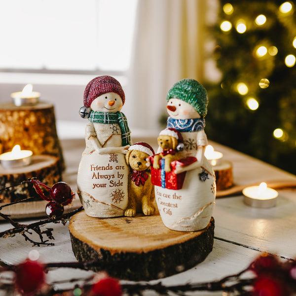 Pavilion Gift Company Friends By Your Side 5" Snowman With Dog