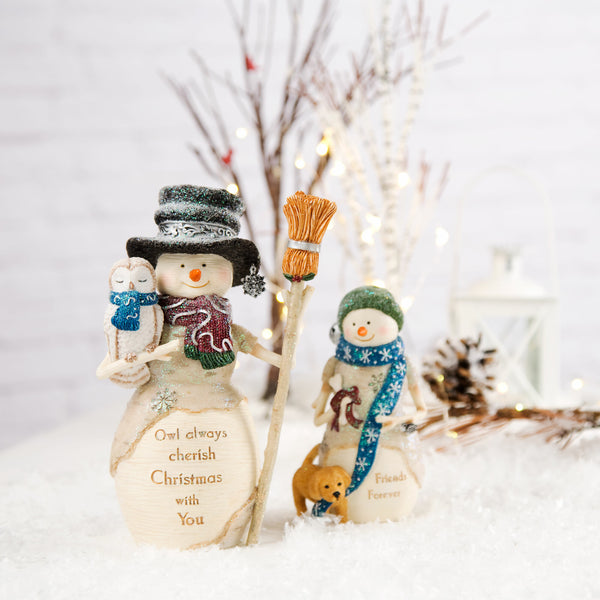 Pavilion Gift Company Friends Forever 4.5" Snowman With Puppy