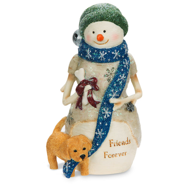 pavilion gift company Friends Forever 4.5" Snowman with Puppy