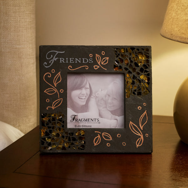 Pavilion Gift Company Friends Mosaic 5.5" Slate Photo Frame 3" X 3"