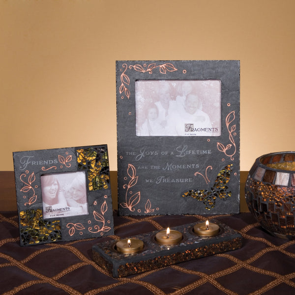 Pavilion Gift Company Friends Mosaic 5.5" Slate Photo Frame 3" X 3"