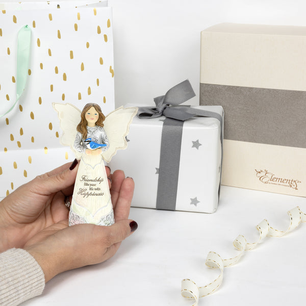 Pavilion Gift Company Friendship 5.5" Angel Figurine With Blue Jay