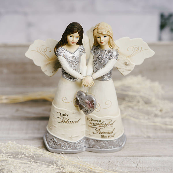 Pavilion Gift Company Friendship 5.5" Double Angels Holding Heart