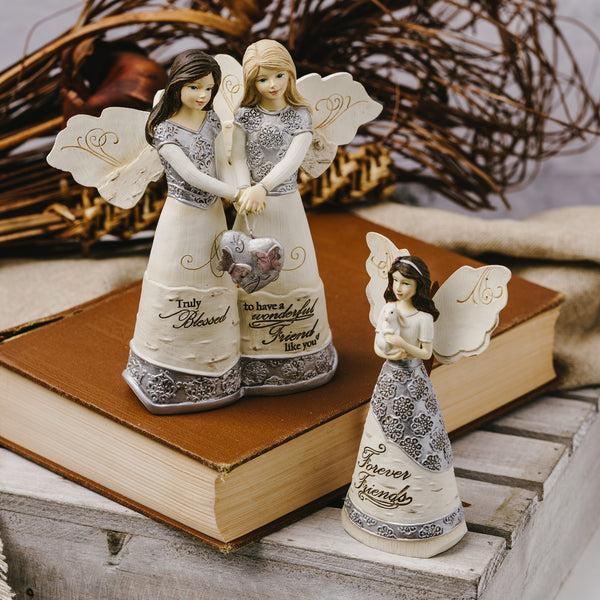 Pavilion Gift Company Friendship 5.5" Double Angels Holding Heart