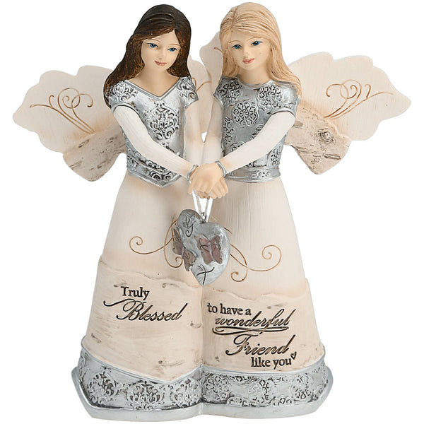 pavilion gift company Friendship 5.5" Double Angels Holding Heart