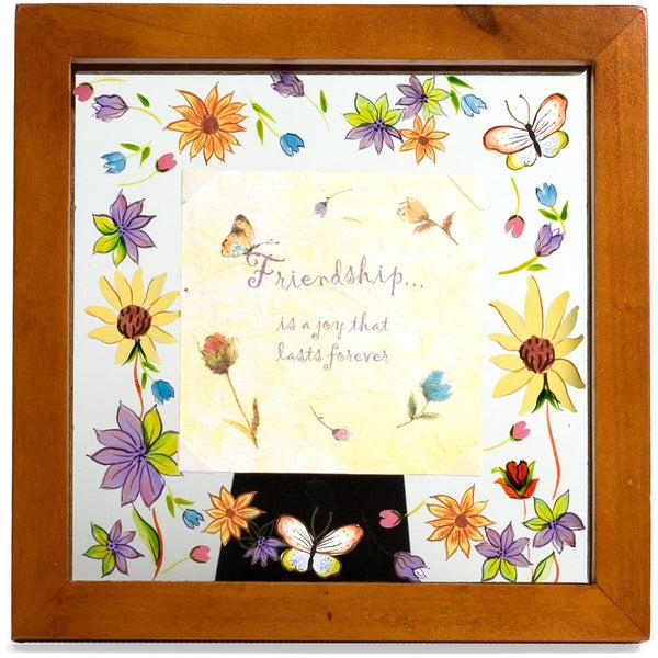 pavilion gift company Friendship 6.5" Square Glass Frame/Plaque