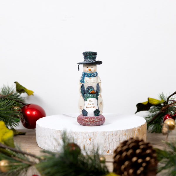 Pavilion Gift Company Friendship Joy 5" Snowman With Penguin