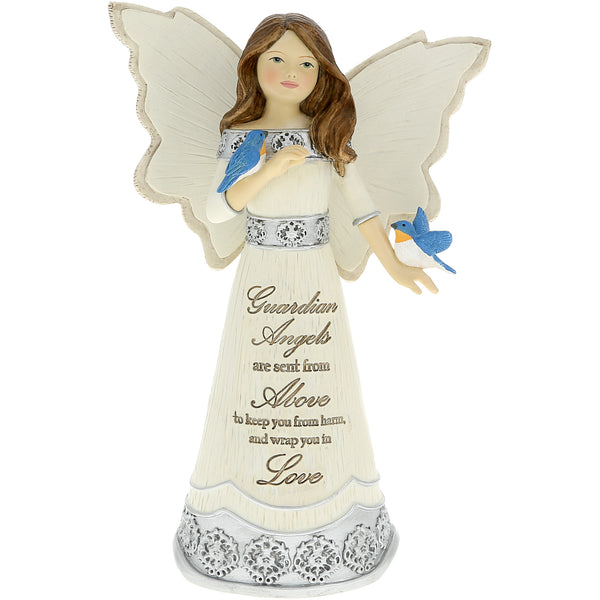 pavilion gift company From Above 5.5" Angel Figurine with Bluebirds