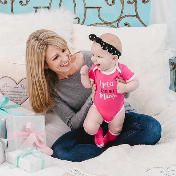 Pavilion Gift Company From My Mama 6-12 Months Pink Bodysuit