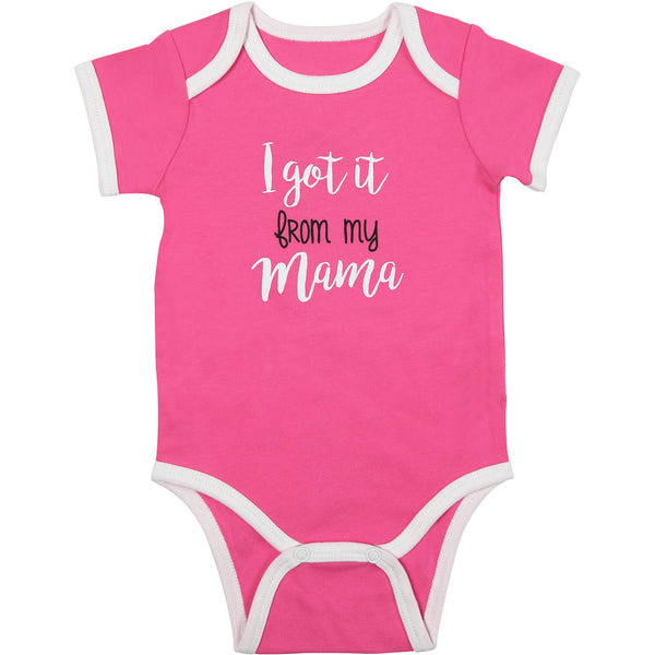 pavilion gift company From My Mama 6-12 Months Pink Bodysuit