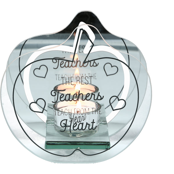 pavilion gift company From The Heart 5.5" x 5.25" Mirrored Glass Candle Holder