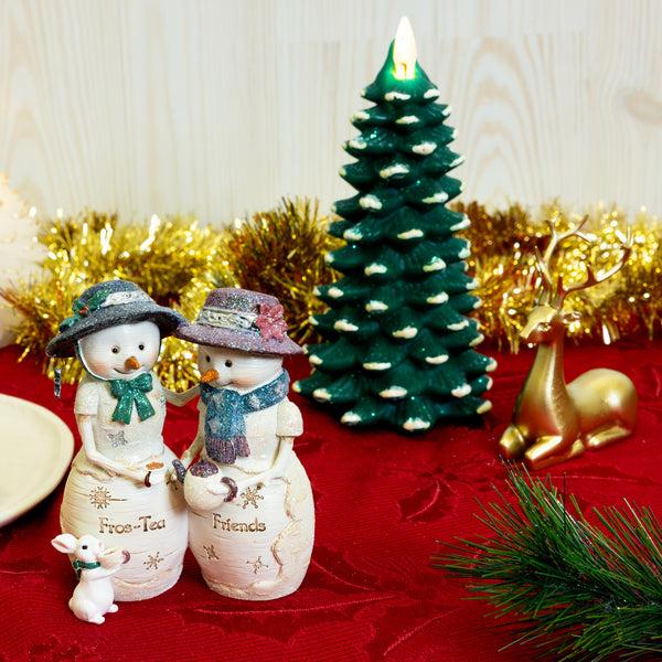 Pavilion Gift Company Fros-Tea Friends 4.5" Snowcouple Holding Teapot With Bunny