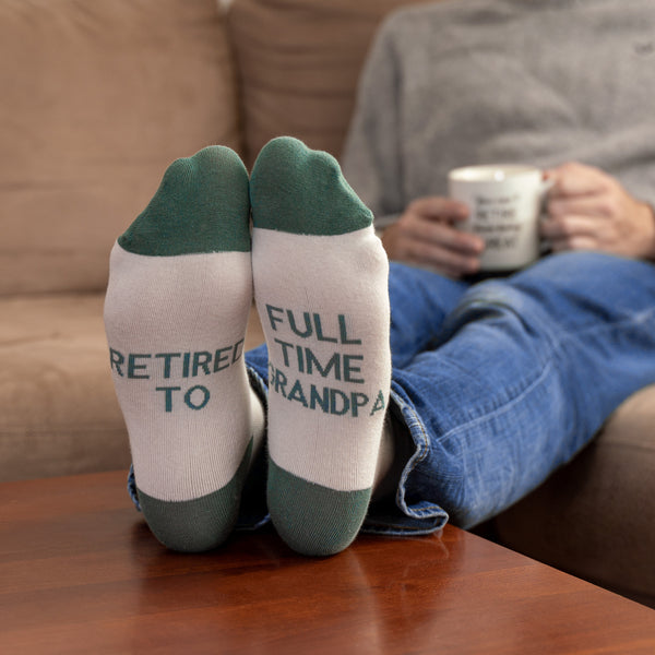 Pavilion Gift Company Full Time Grandpa S/M Cotton Blend Sock