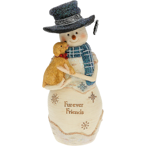 pavilion gift company Furever Friends 6" Snowman Holding Puppy