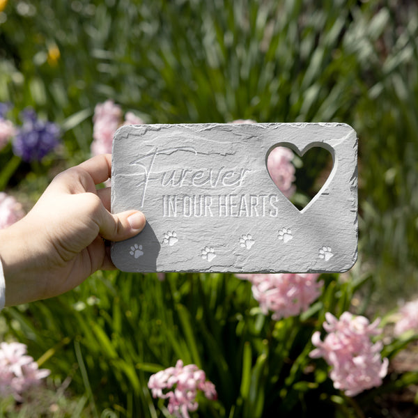 Pavilion Gift Company Furever In Our Hearts 7" X 4.25" Garden Stone
