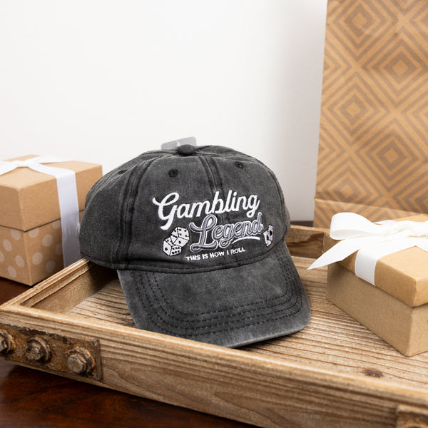Pavilion Gift Company Gambling Black Washed Cotton Twill Hat