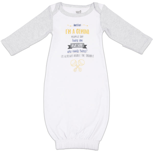 pavilion gift company Gemini 0-3 Months Gown with Mitten Cuffs