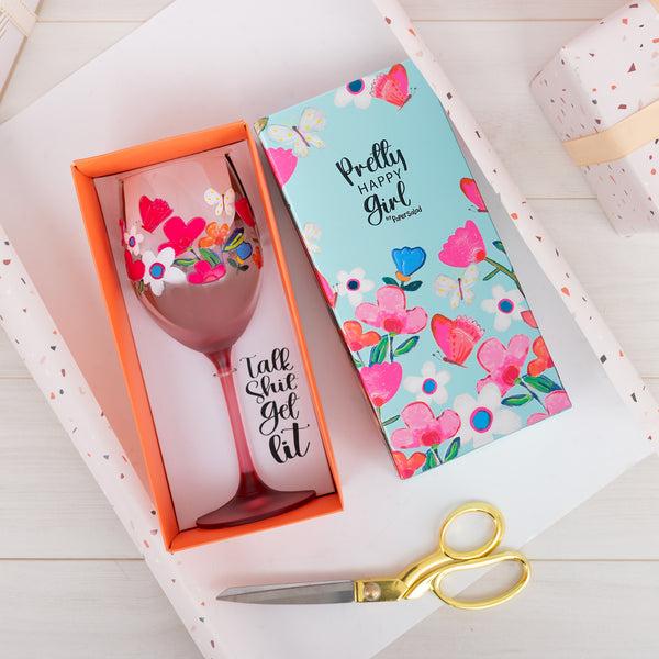 Pavilion Gift Company Get Lit Gift Boxed 18 Oz Wine Glass