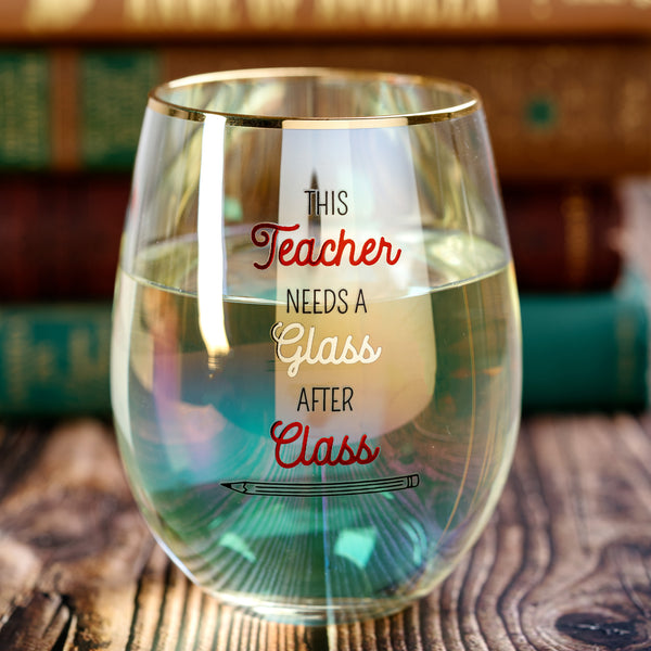 Pavilion Gift Company Glass After Class 18 Oz Stemless Wine Glass