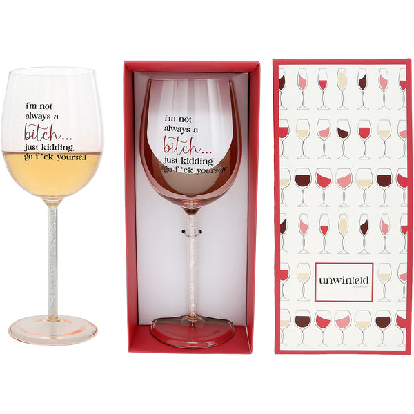 pavilion gift company Go F*ck Yourself Gift Boxed 17 oz Wine Glass