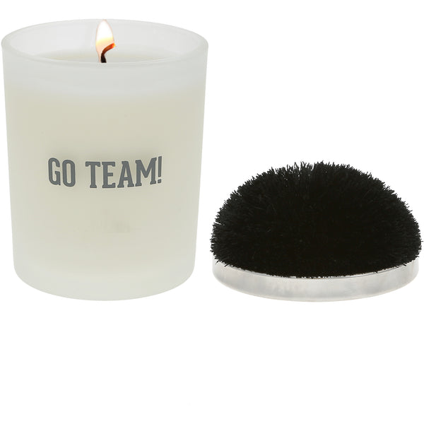 pavilion gift company Go Team Black - 5.5 oz - 100% Soy Wax Candle with Pom Pom Lid Scent: Tranquility
