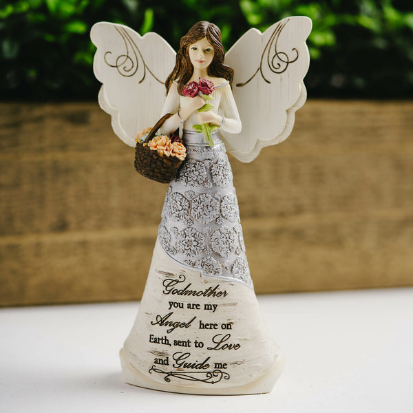 Pavilion Gift Company Godmother 6" Angel With Basket Of Flowers